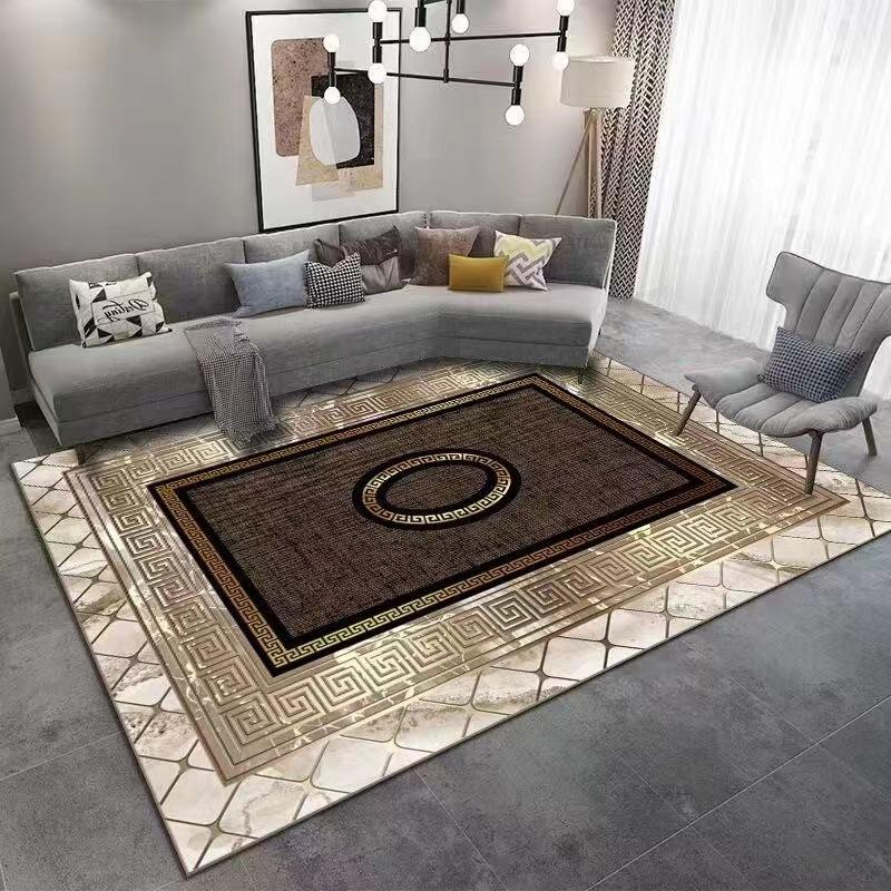 

Crystal Velvet Light Luxury Carpet Гостиная Диван Журнальный столик Коврик Современный Спальня Ковер Домашний Полный Ковер 200 * 300cm темно-коричневого