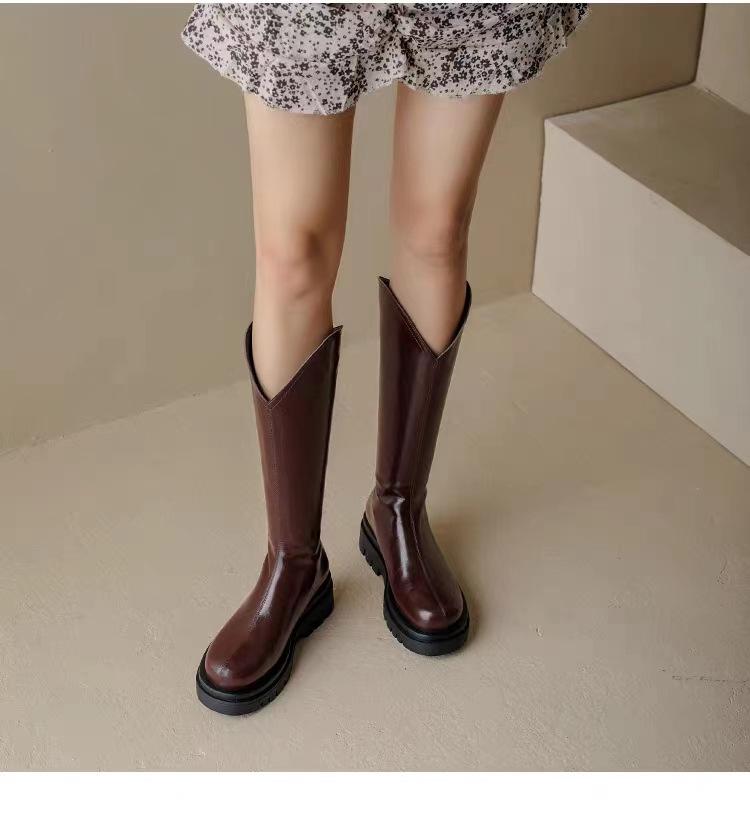 

Длинные сапоги женские толстые ноги V-образный вырез большой окружности трубы женские сапоги но сапоги до колена показывают рост и худобу высокие рыцарские сапоги ins tide 40