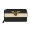 Used Queen Margaret Zip Around Wallet (9539) 476069 DYWQT 8224 7940 Bee Crystal Pearl Ivory Logo Black Women's from