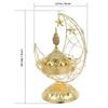Elegant Golden Iron Censer for Incense with Moon Shape Symbolism and Aromatherapy Function 6.5 Inch