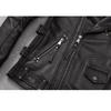Chinese Size Motorcycle Cowhide Genuine Leather Jacket Men Slim Stone Milled Retro Jacket Calfskin Coat Men Moto Biker Riding Clothes
