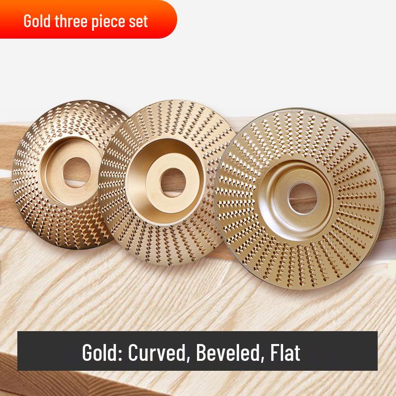 Woodworking Angle Grinder Burr Disc & Polishing Wheel Set