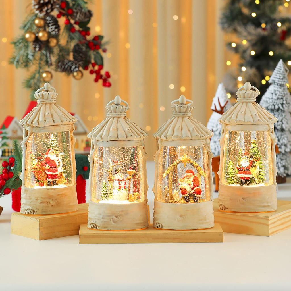 Christmas Crystal Music Box With Snowman Scene For Festive Tabletop Ornament