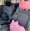 YUYAKESHI Lumbar Cushion, For Cars, Lumbar Support, Cute, Cats, Driving, Car Accessories, Chair, Back Cushion, Buckle Included (Gray, Lumbar Cushion)