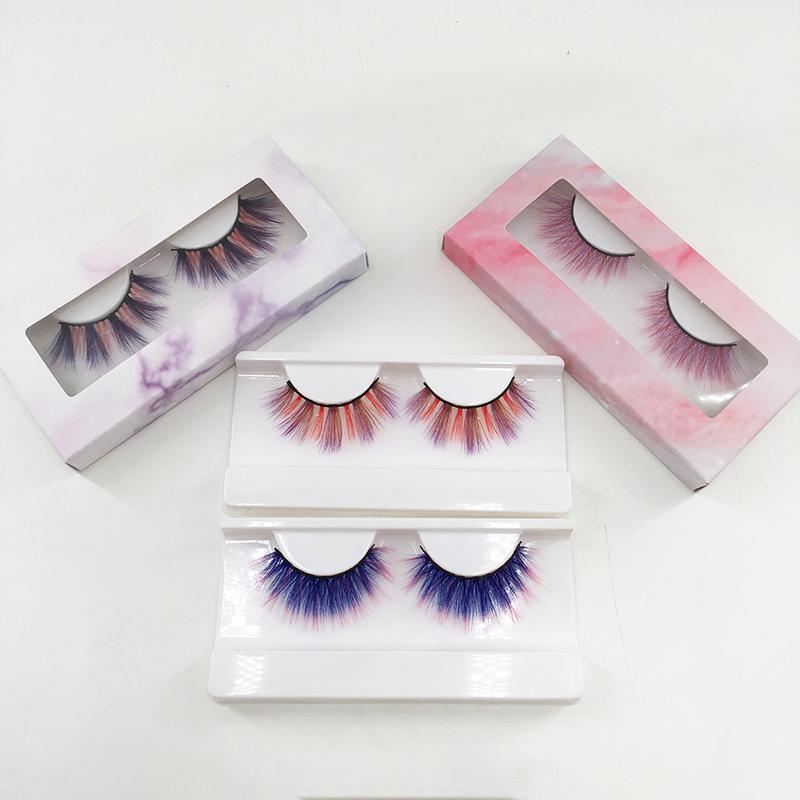 Cruelty Free Faux Mink Colored Eyelashes Natural Long Individual Colorful False Eyelashes Natural