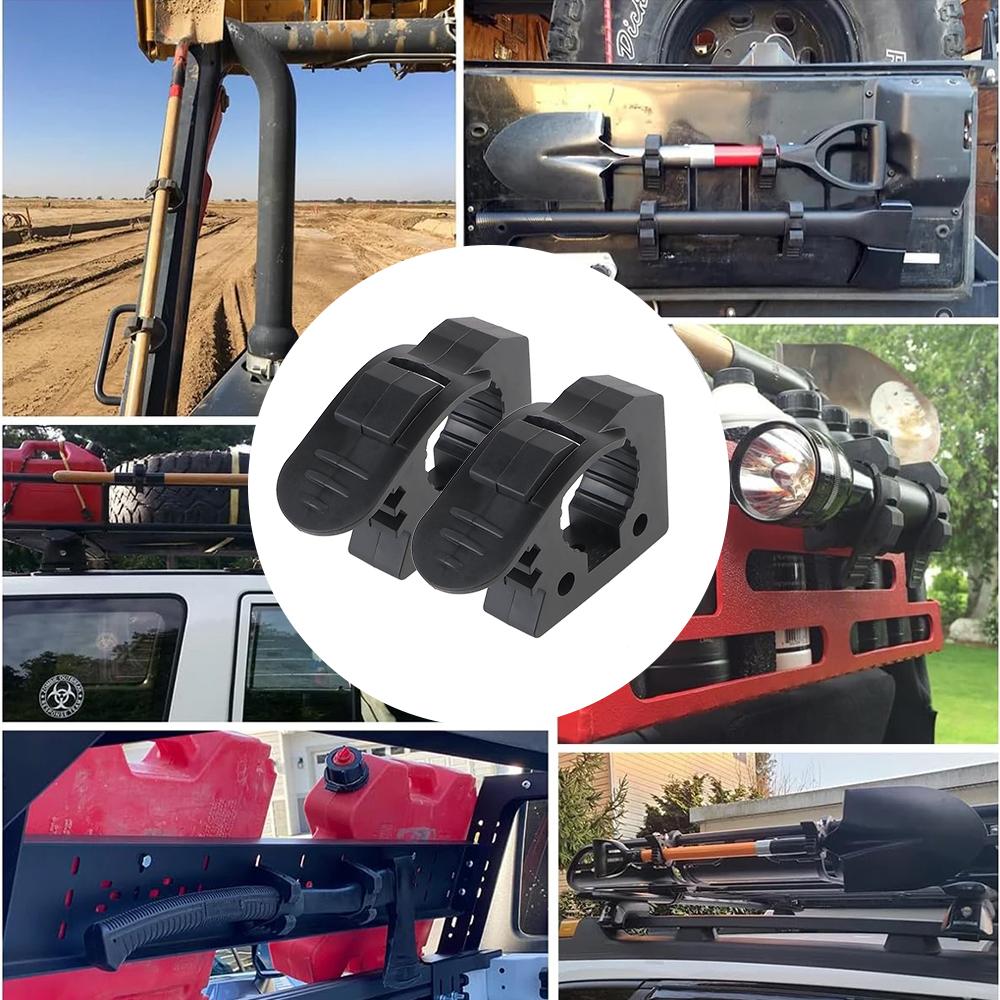 Handle Keeper Quick-Release 2pcs Shovel Holder Mount Rubber Clamp Mount Clamp Mount Bracket Fits 1"~1.5" Diameter Tools