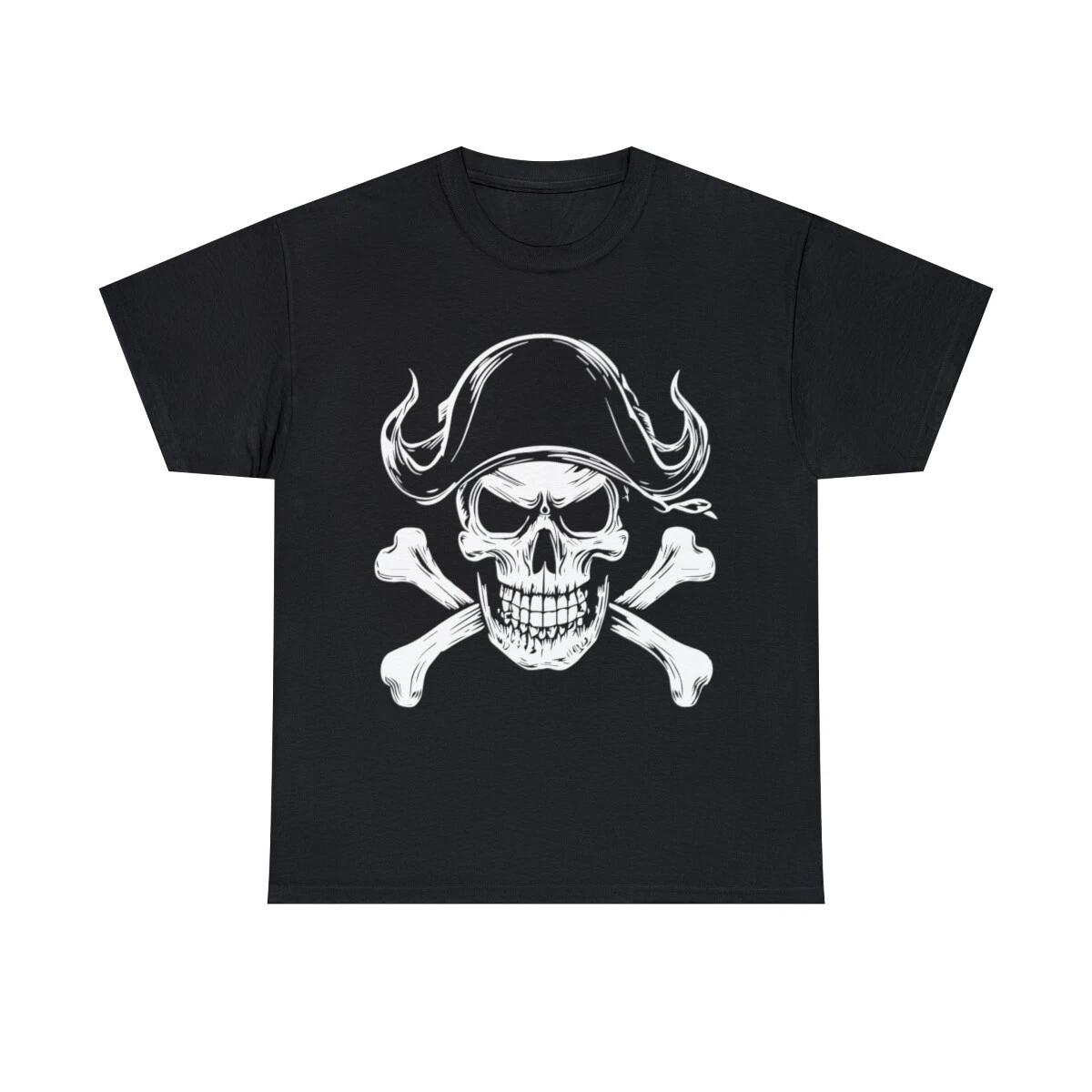 Pirate Skull And Crossbones Graphic Tee Shirt, S-5XL 3XL