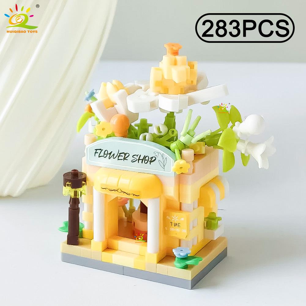 Non-Toxic Cute Moc Flower Store Model Micro Building Block Street View Shop Model Mini Brick Toy For Children Desk Home Decor.