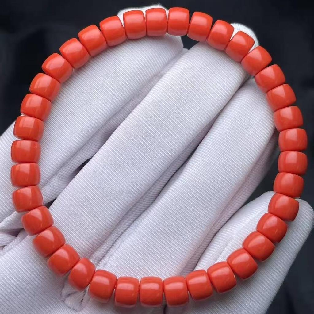 Solid Color Imitation Coral Bead Bracelet - Fashionable Single Circle for Girls