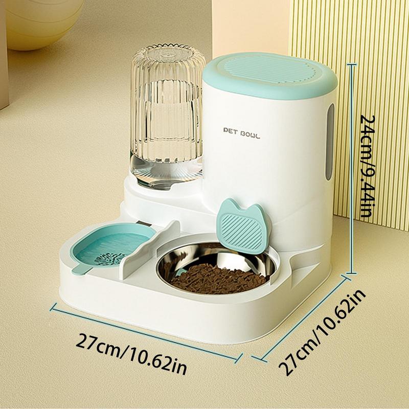 Feeder and Water Dispenser Set Dog Automatic Food Water Dispenser Kit Large Capacity Pet Feeding Station for Cats Dogs Rabbits