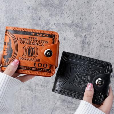 Retro Bifold Pocket Wallet Faux Leather Folding Wallet with Multi Card Slots Portable Card Holder Short Wallet for Men