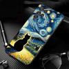 Phone Case For Samsung Galaxy S26 S25 S24 S23 S22 S21 Ultra S24 S23 S22 S21 S25 Plus S24 FE Starry Night van gogh cat