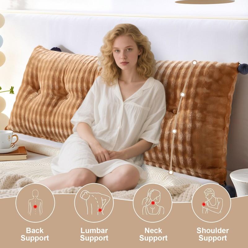 Odnímatelný čelo postele čtecí polštář, plyšový zádový polštář, klínový polštář na postel a pohovku