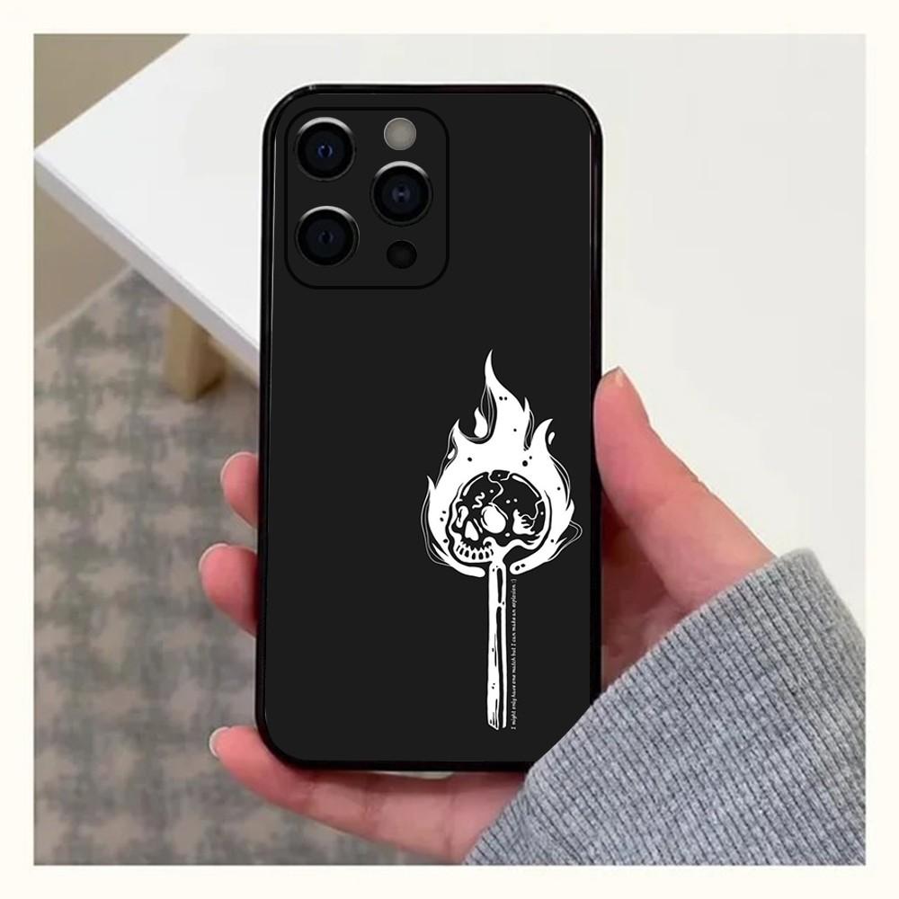 Memento Mori Phone Case For Apple iPhone 15,14,13,12,11,Pro,X,XS,Max,XR,Plus,Mini Soft Black Cover