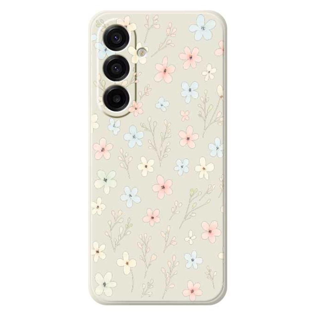 For Samsung Galaxy A17 5G Case Small Flower Branches Pattern Printing Straight Edge TPU Phone Back Cover