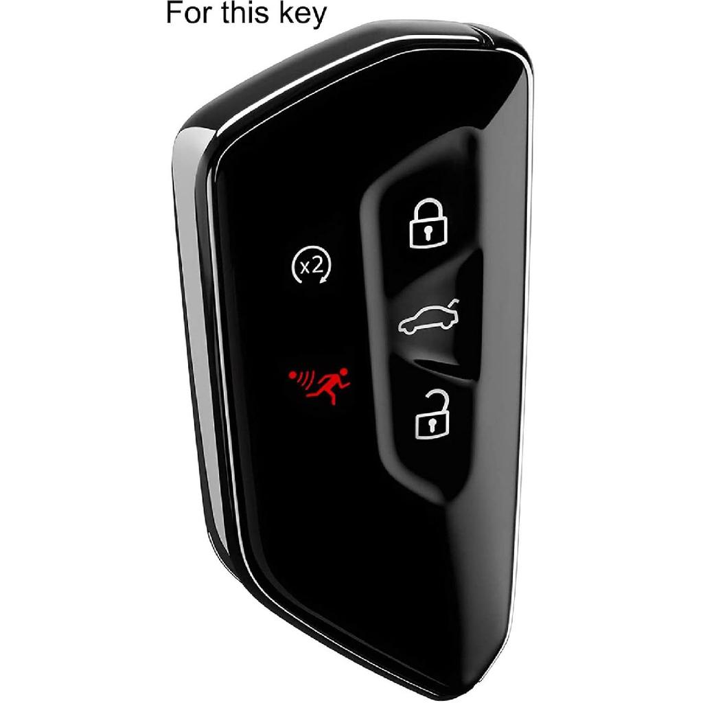 Key Fob Cover Silicone Key Case Protective Sleeve Remote Accessories Compatible with VW Volkswagen MK8 Golf 8 GTI Skoda Octavia 3 Button Car Key