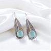 Aqua Chalcedony Gemstone 925 Sterling Silver Jewelry Handcrafted Earrings 2.00" EE-72-15