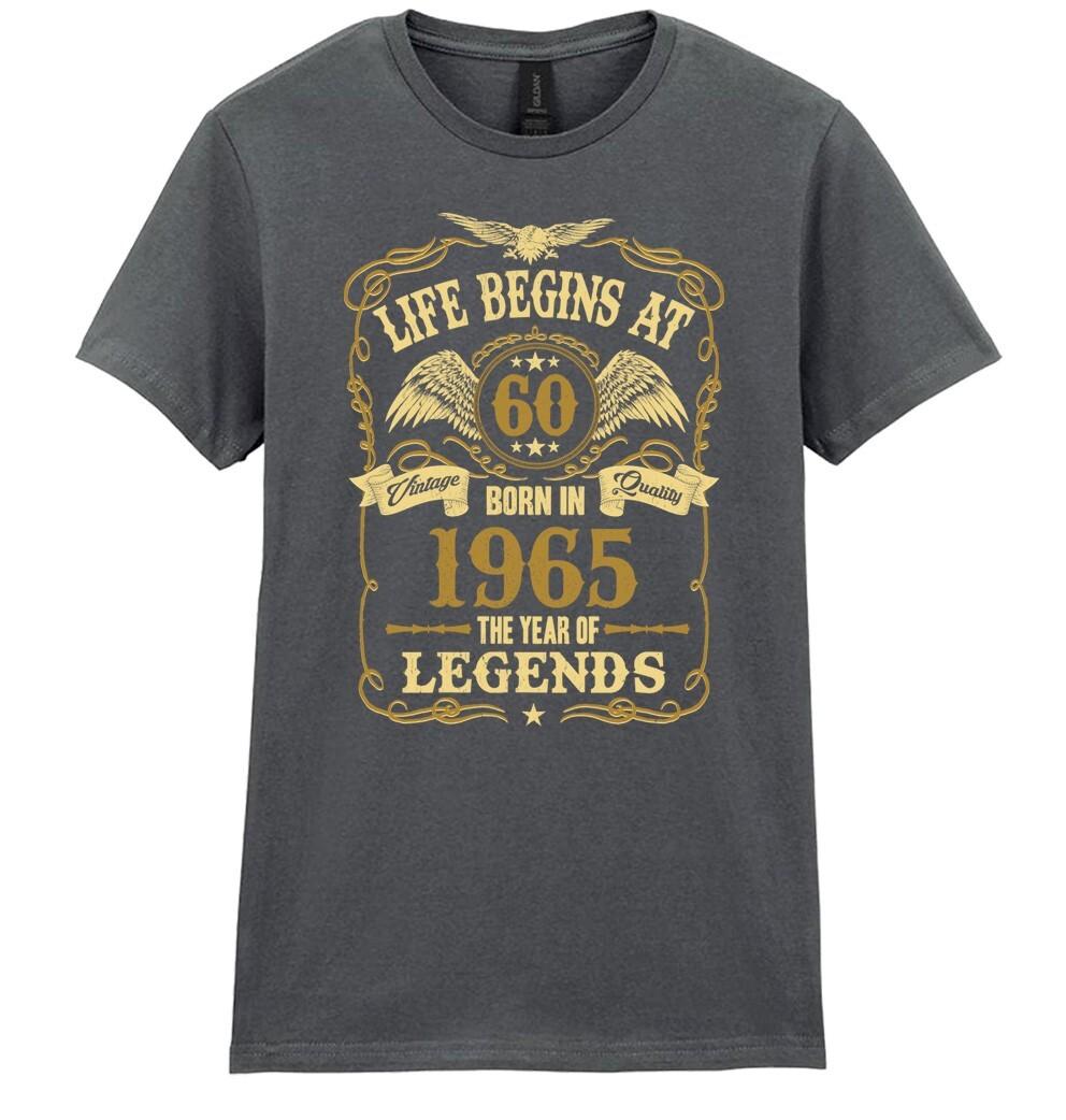 Life Begins At 60 Womens 60th Birthday T-Shirt Mens Womens Tees Top BORN 1965 Ladies Gift Mothers Day 3XL
