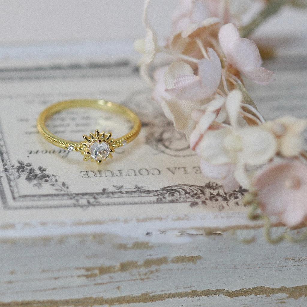 Trendy Retro Japanese Sun Ring For Women Unique Star Shaped Adjustable Jewelry Copper
