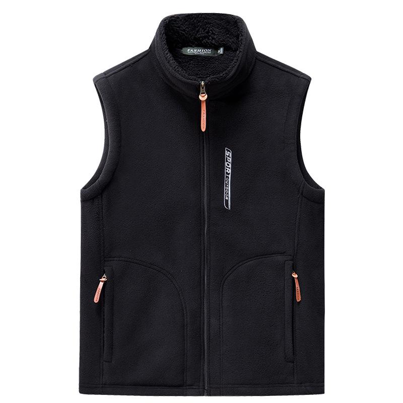 Men's Plus Velvet Outdoor Fleece Vest - Thickened Gilet for Autumn and Winter Sports, Casual Running, and Fishing