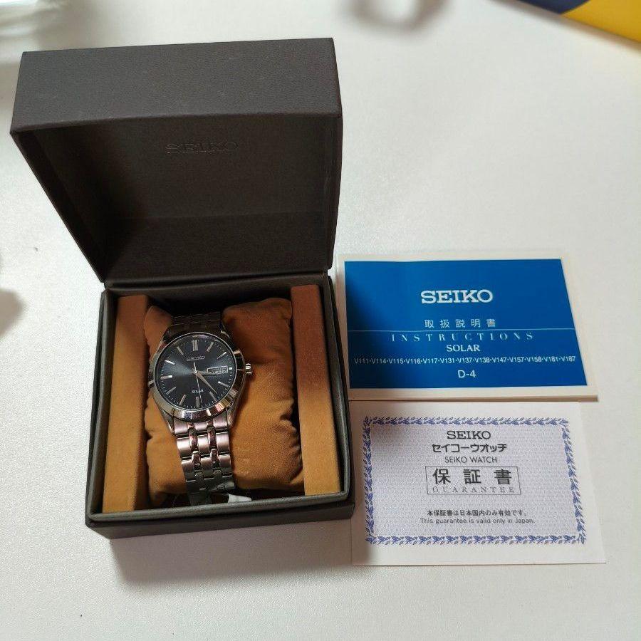 SEIKO SEIKO SOLAR солнечные часы мужские серебристый черный