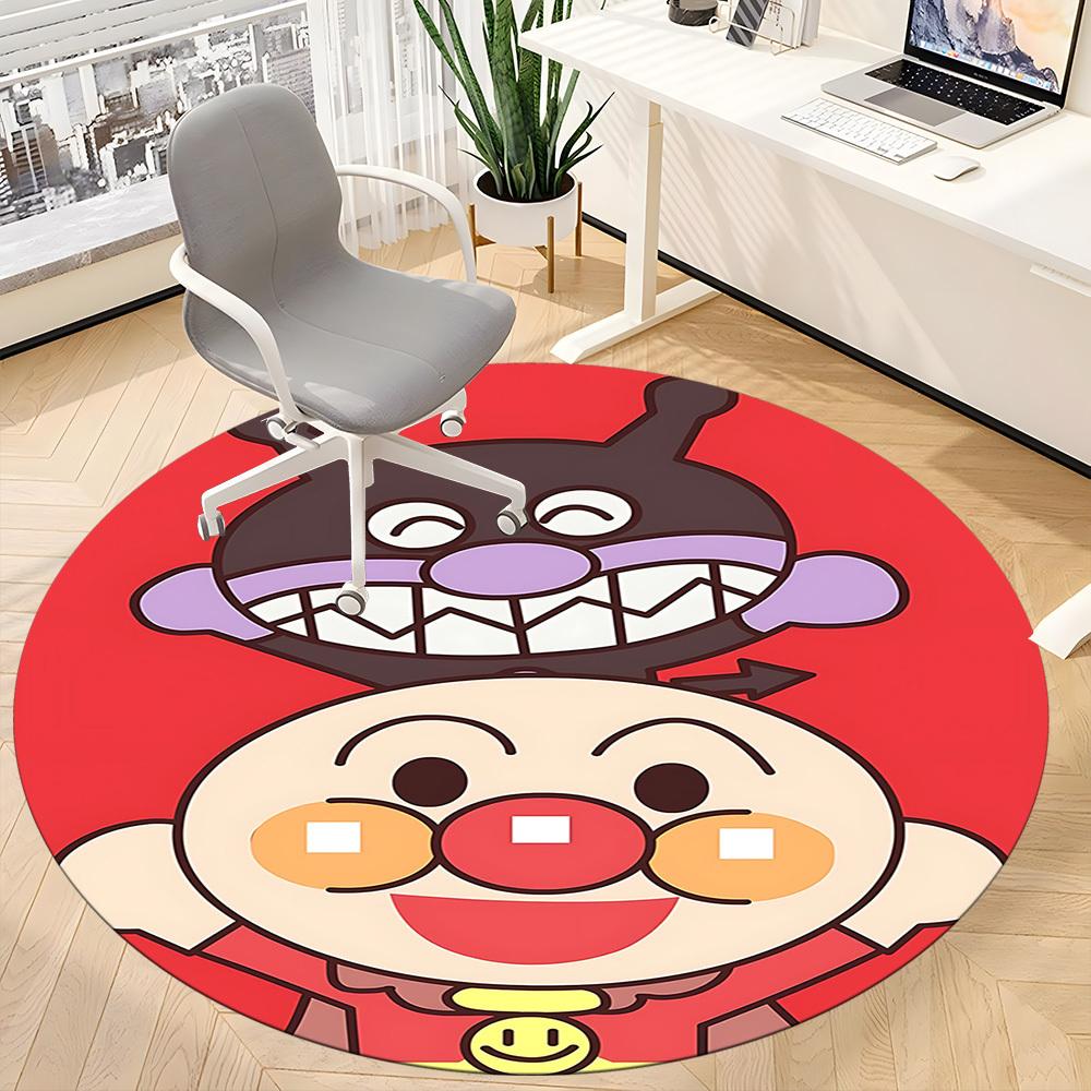 1PC Anpanman Office Round Area Rug Suitable For Office, Under Office Chairs Bedroom Living Room Home Decor, Room Deco T1224014
