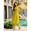 Women's Rayon Embroidered Straight Kurta with Pant And Dupatta Sets