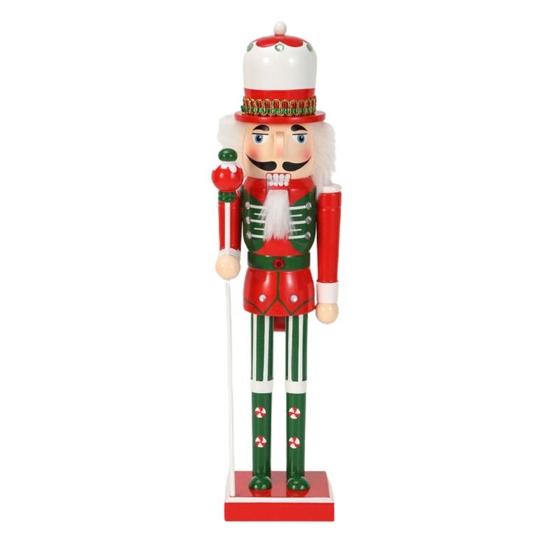 Wooden Soldier Figurine Standing King Nutcrackers 14.96inch Christmas Decors