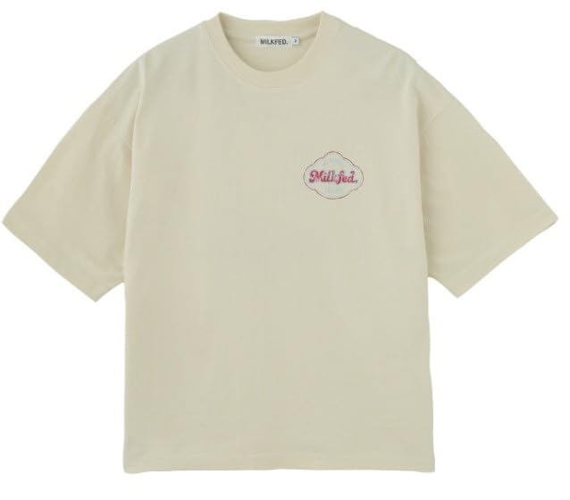 Milkfed Casual Ice Cream Wide Short Sleeve Off White Tee, Women's,