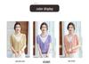 2026 Stylish Faux Two-Piece Short-Sleeve Knit Top for Mature Women, Lightweight Summer Ice Silk
