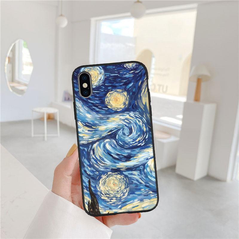 AQ98 Starry Night Van Gogh Painting Soft Shell Phone Case for Redmi Note 13 14 Pro+ Plus A3 A3X 13X 13C 13R 14S 14C 14R