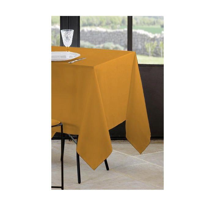 Nappe rectangle en polyester 145 x 200 cm Curry