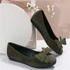 Scarpe da donna casual alla moda primaverili e autunnali a punta tonda, basse, tinta unita, comode, antiscivolo, resistenti all'usura, semplici con fiocco