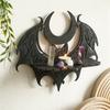 VOFUN-Black Wooden Wall Shelf Gothic Bat Moon Profiling Hollow Pattern Floating Shelf Crystal Holder Goth Witch Room Decor