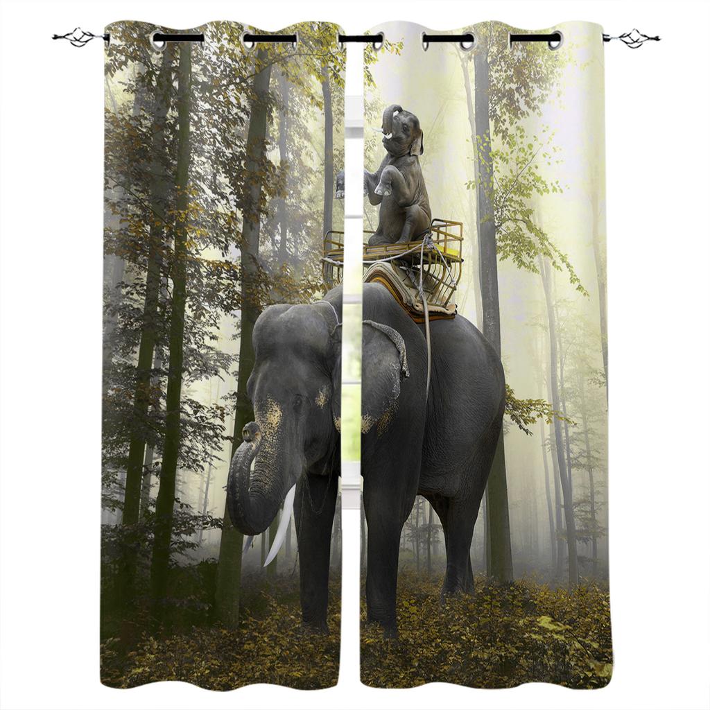 Autumn Woods Mysterious Fog Curtains for Living Room Kitchen Window Curtain Luxury Curtains for Bedroom Kids