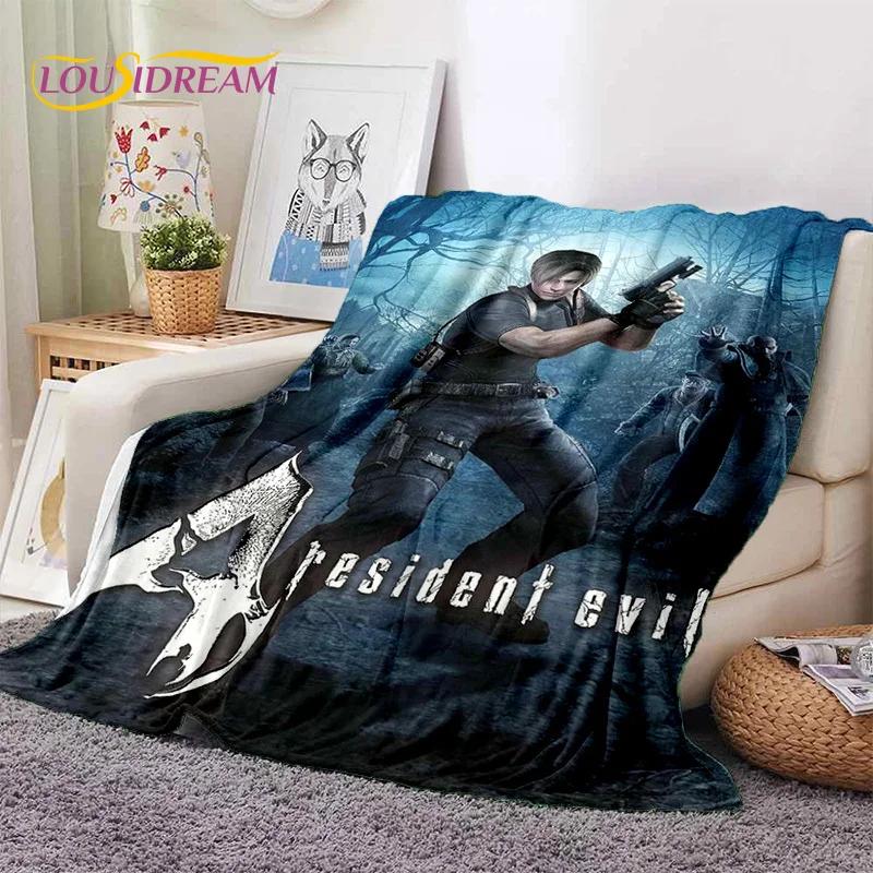 3D Lastest Horro Games R-Resident Evil Soft Flannel Blankets,Throw Blanket Comfortable for Picnic Beds Sofa Home Bedroom Kids
