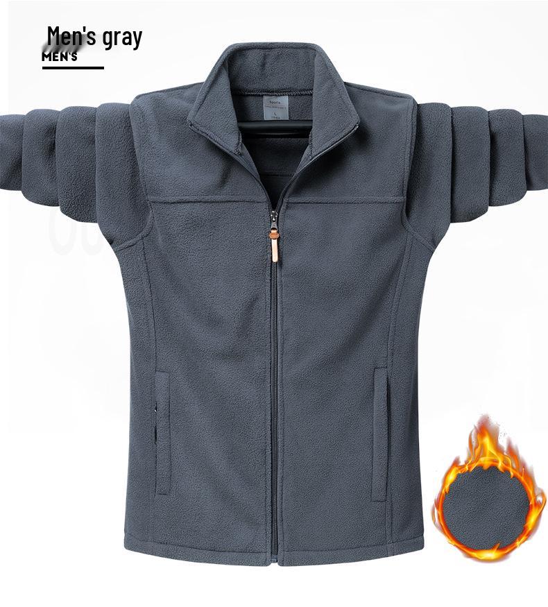 Couple's Polar Fleece Jacket: Double-Sided, Thickened Sweatshirt Cardigan for Spring, Autumn, and Winter Outdoors