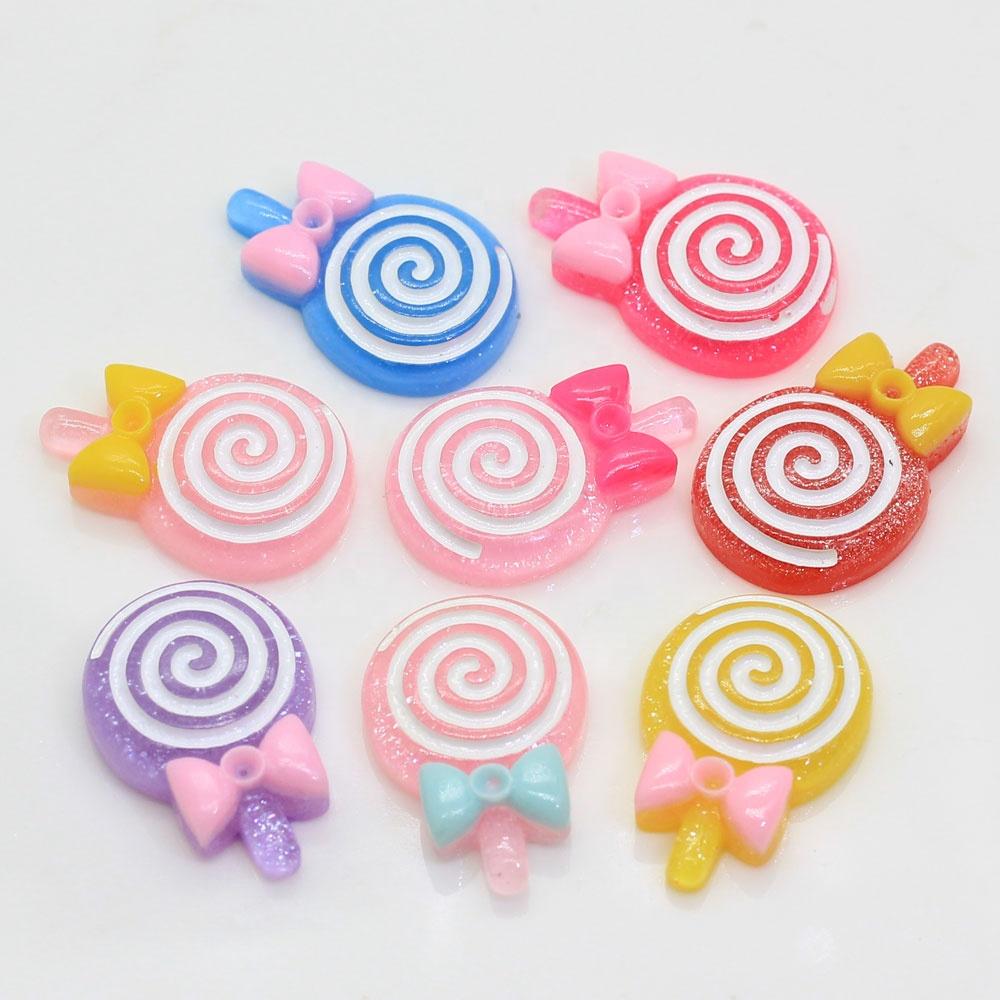 Kaiwaii Lollipop Miniature Figurine Resin Cabochon for Home DIY Scrapbooking Craft Nail Art Decoration