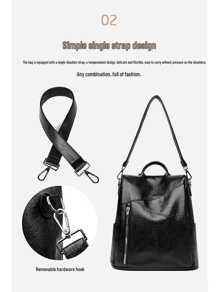 Women's 2025 Fashion Anti-theft Waterproof Leather Backpack - Versatile, Large Capacity for Travel