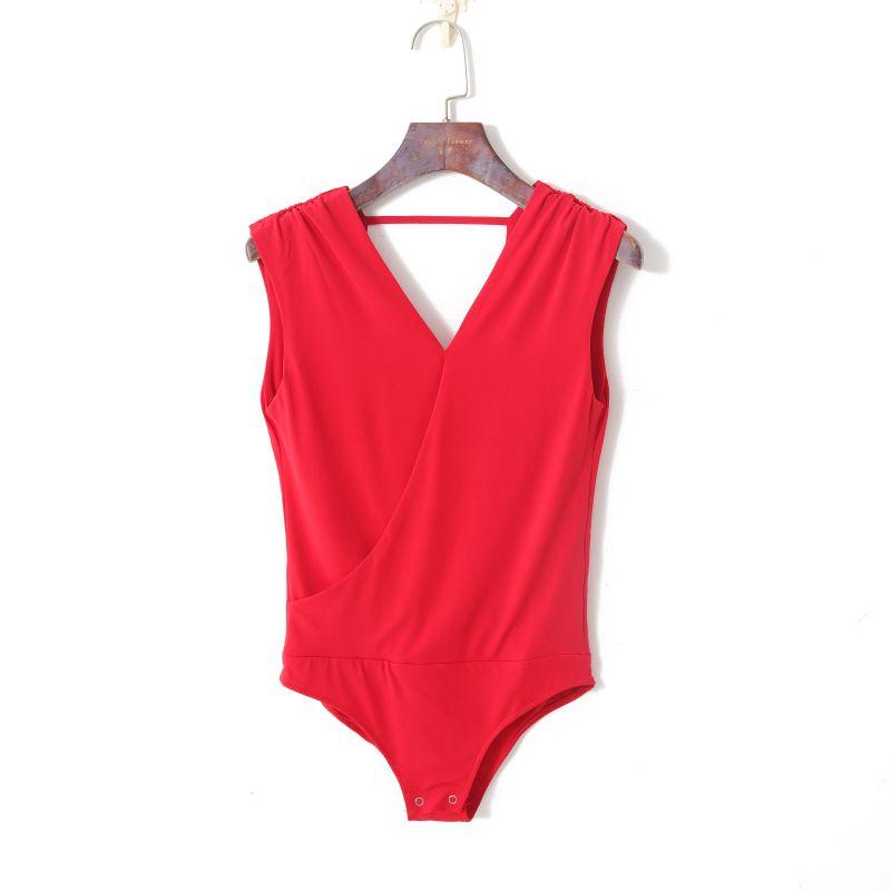 

Летняя женская одежда 2023 года, модный стиль, однотонный, сексуальный пуловер с глубоким V-вырезом, без спинки, облегающий фигуру, выгодно подчеркивающий фигуру, с ластовицей, без рукавов, жилет Red S