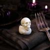 Trendy Desktop Accessory 3D Printed Skull Duck Figurine Gothic Skeleton Head Statue Halloween Black White Art Spooky Desk Ornament Quirky