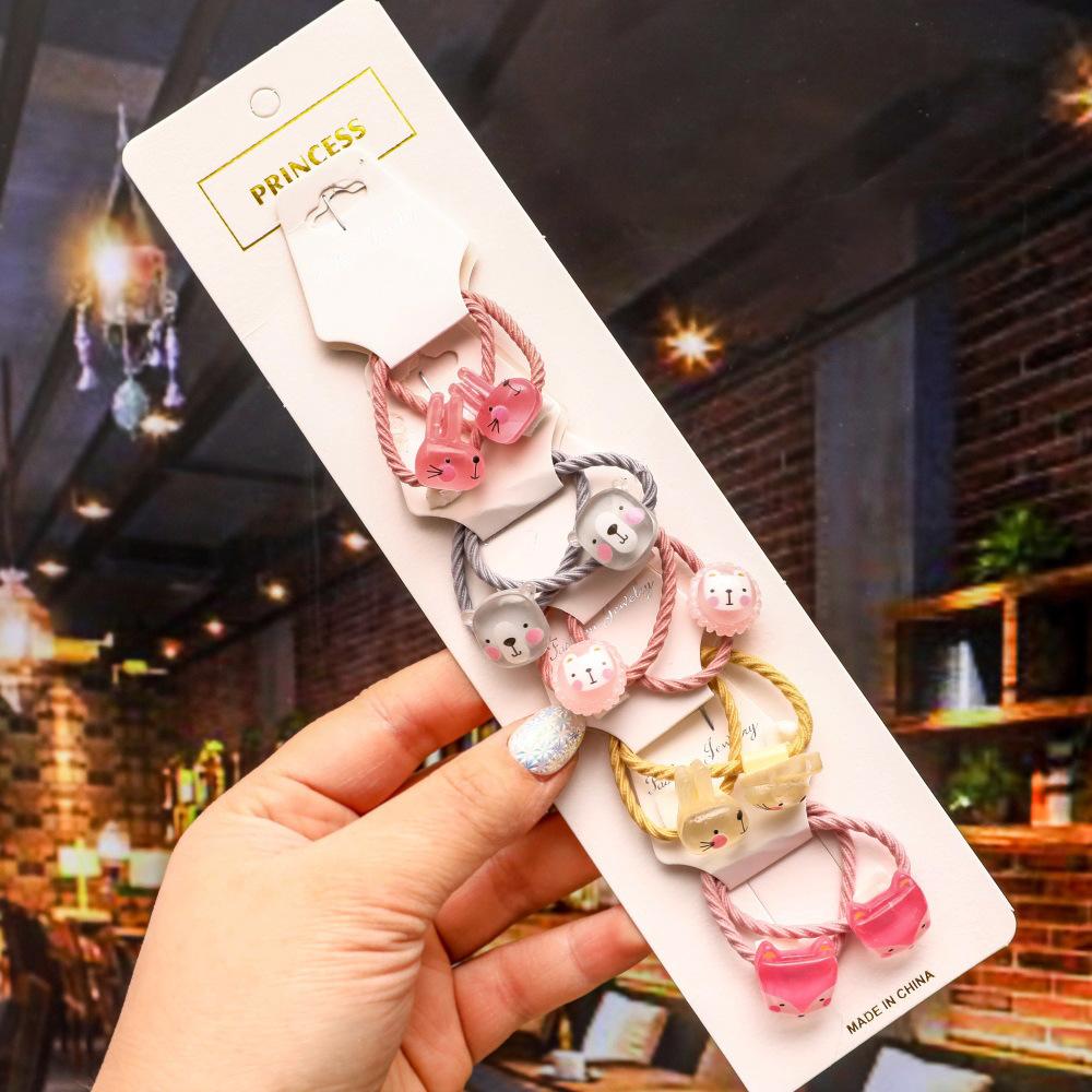 Cartoon Animal Flowers Princess Scrunchie Children Girls Kids Elastic Hair Rubber Bands Accessories Tie Hair Ring Rope Headdress