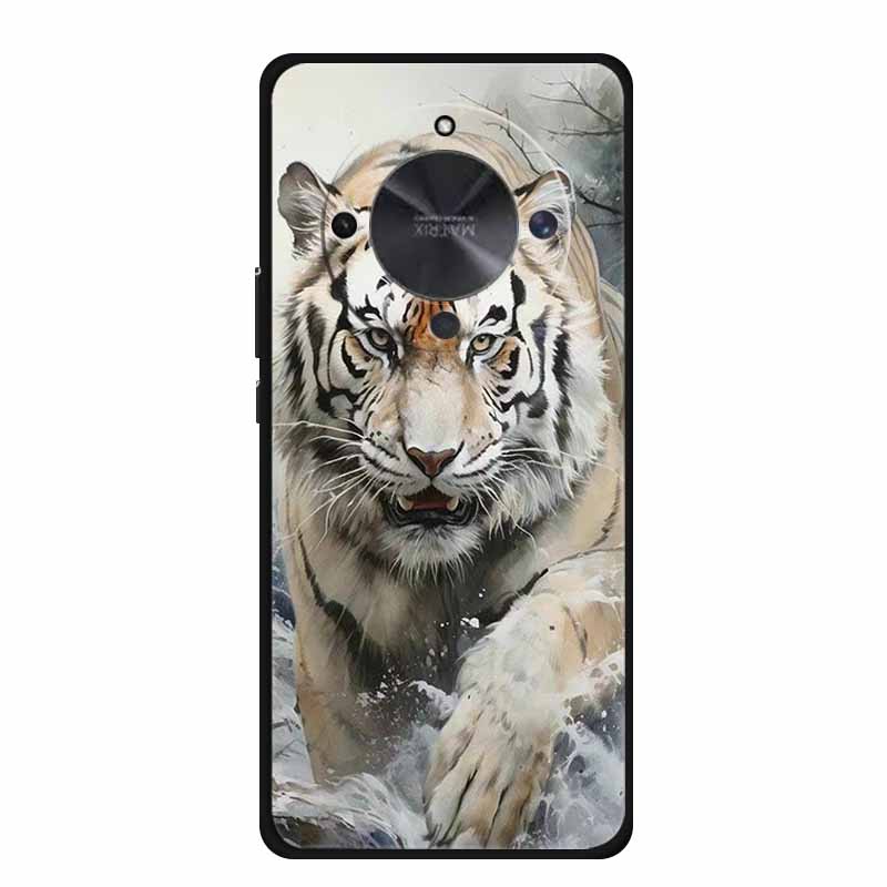 Phone Case For Honor X70 5G 2025 Case X 70 Coque Flowers Black Silicone Soft Back Cover For Honor X70 Cases HonorX70 Funda 6.79"