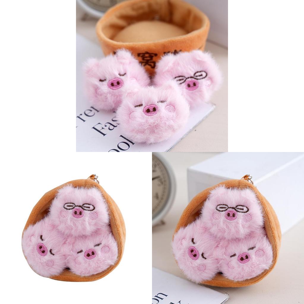 Small Pink Pig Plush Toy Keychain With Pp Cotton Filling For Kids And Adults