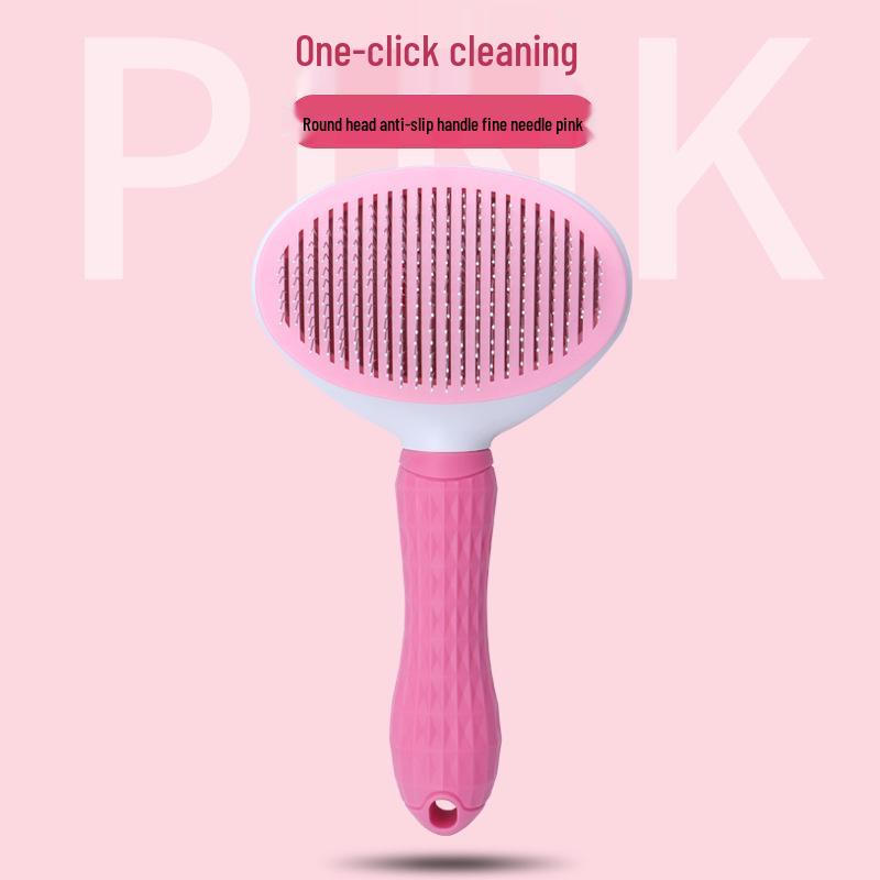 Stainless Steel Pet Shedding Comb for Cats & Dogs - Detangling Slicker Brush with Fine Teeth
