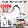 3000W Kitchen Electric Tap Water Heating Instantaneous Water Heater Electric Shower Water Heater Instant Instant Hot Faucet