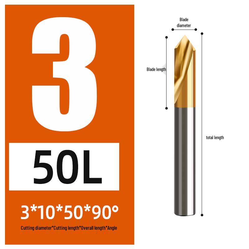 

Titanium-Plated 90° Centering and Chamfering Drill Bit for Spot Drilling in Stainless Steel