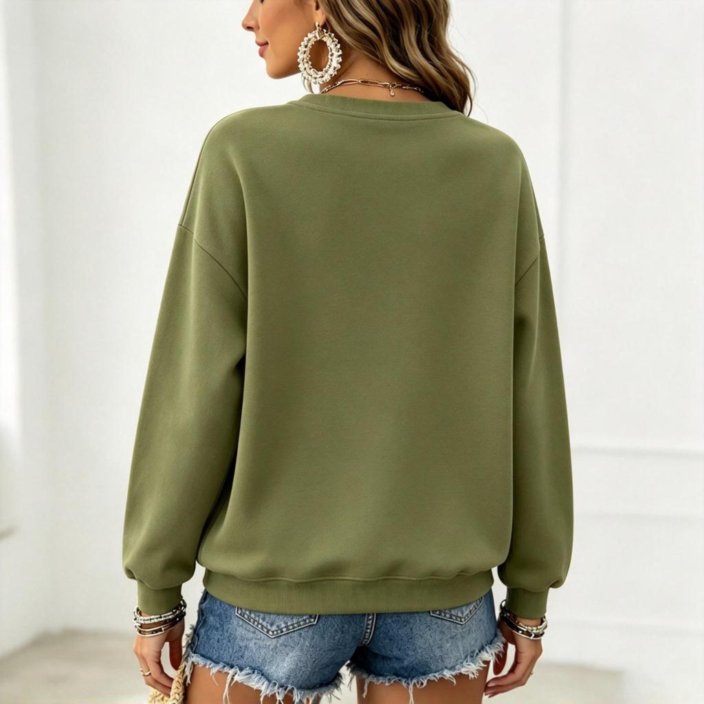 Women's Christmas Print Long Sleeve Top Casual Winter Comfortable Blouse for Holiday Wear