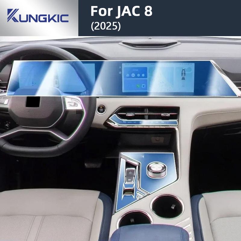 For JAC 8 2025 Center Console Gear Panel Screen TPU Car Interior Protective Film Anti-Scratch Repair Sticker