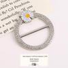 Pearl Rhinestone Waist Buckle Scarf Fastener Hem Knot Button for Women